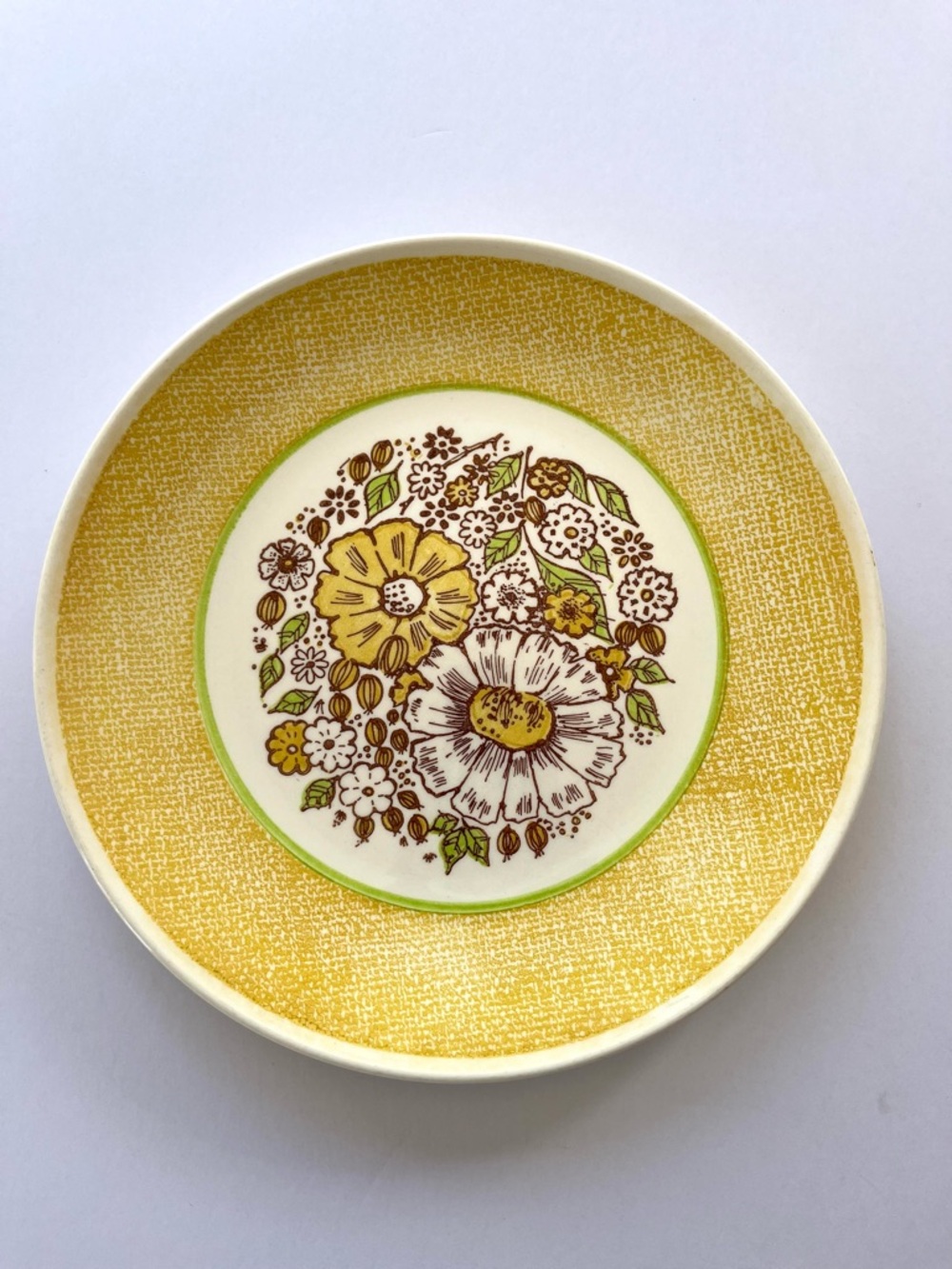 Vintage Taylor Smith & Taylor Dinner Plate Nosegay Pattern Yellow Flowers USA